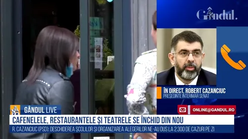 Robert Cazanciuc, senator PSD, la GÂNDUL LIVE: Măsurile guvernului Orban, absolut haotice. Am auzit acum o nebunie, închidem restaurantele o săptămână
