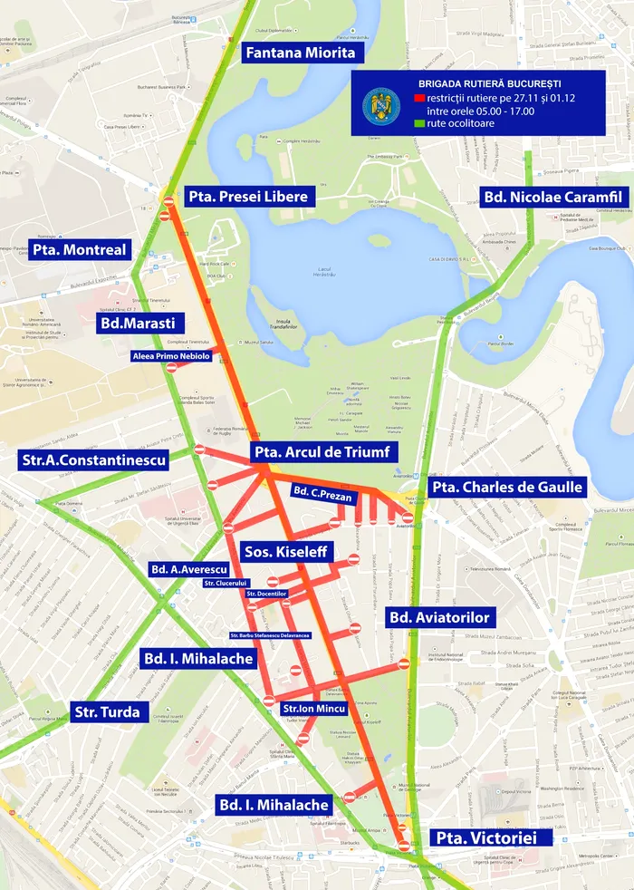 Restricții circulație  București / Sursa: Brigada Rutieră