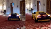 VIDEO | Lamborghini filmat pe holul Parlamentului: „E prea scumpă parcarea cu plată de afară”