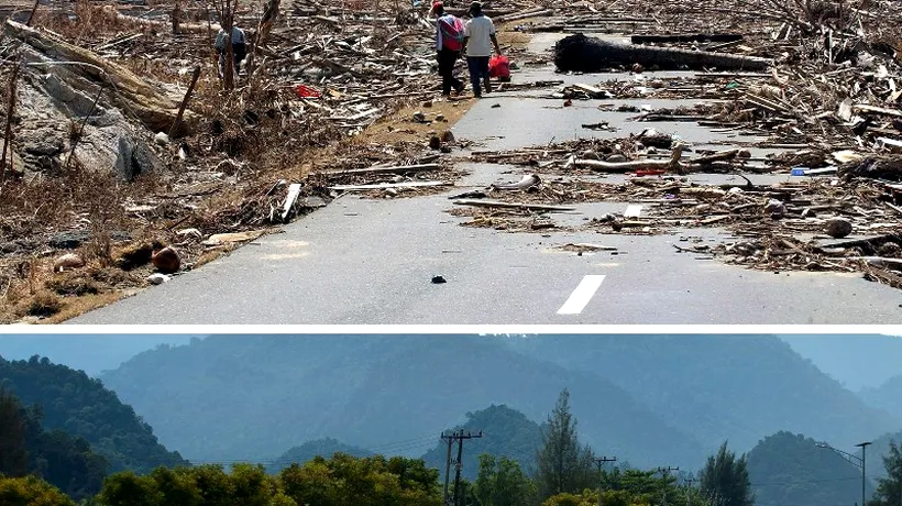 Zece ani de la tsunami-ul devastator din Oceanul Indian care a lăsat în urmă 220.000 de morți - GALERIE FOTO 2004 vs 2014