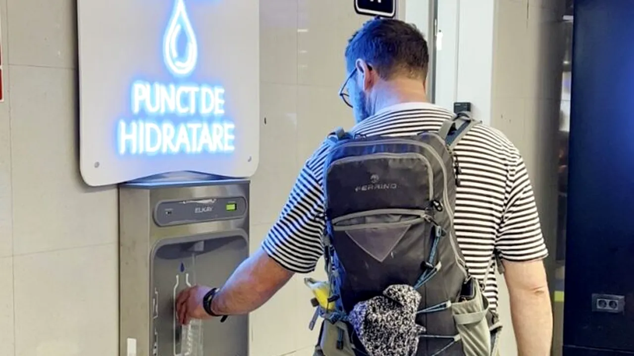 Au fost instalate 10 stații de apă potabilă în aeroporturile din București
