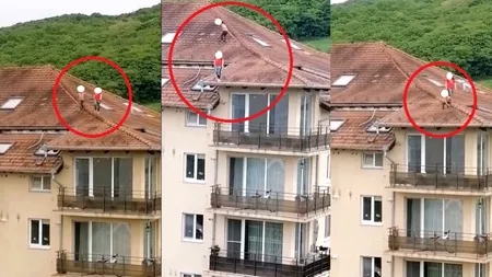 Inconștiență la nivel înalt! Doi copii, surprinși în timp ce se jucau pe ACOPERIȘUL unui bloc din Florești. O femeie a sunat la 112