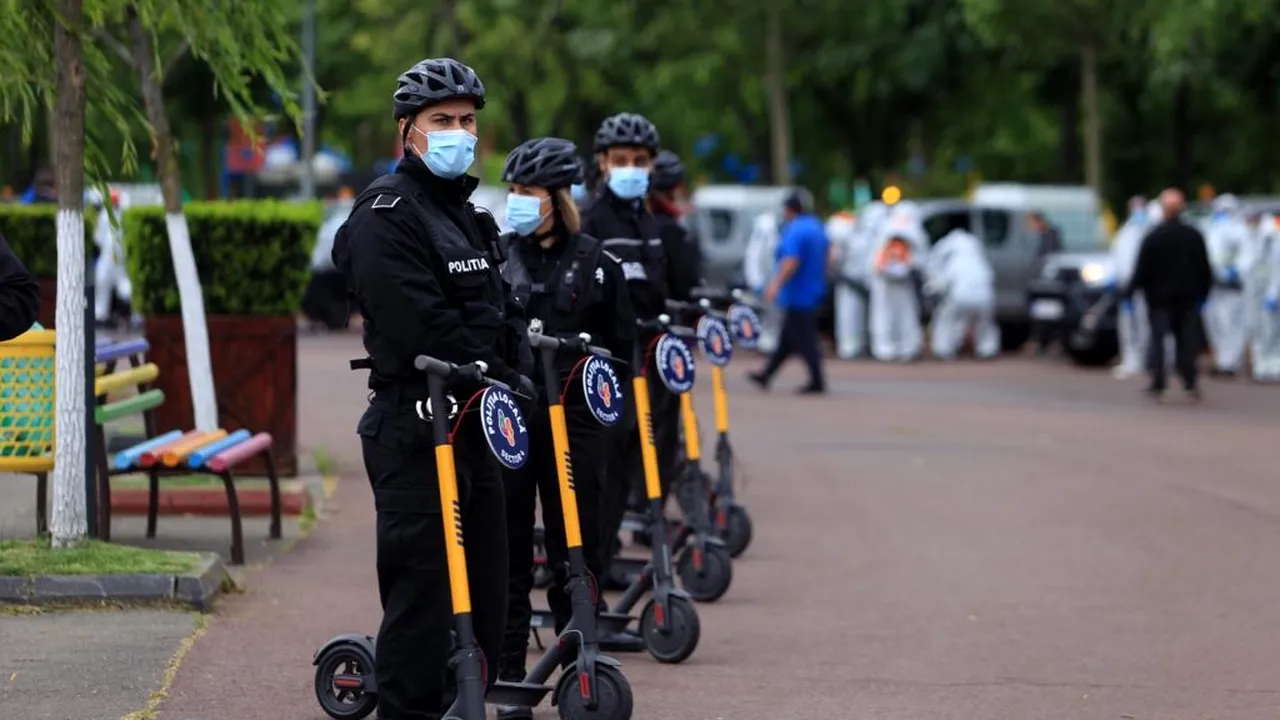 GALERIE FOTO. Daniel Băluță, primarul Sectorului 4, a susținut astăzi o conferință de presă privind măsurile de igienizare a parcurilor. Polițiștii locali vor primi mașini și trotinete electrice