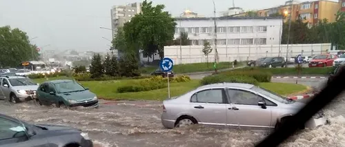 GALERIE FOTO de la potopul din Pitești: Mai multe instituții, între care Curtea de Apel, inundate
