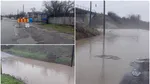 Inundații în Dolj. În urma precipitațiilor a fost închis drumul DJ 641, localitatea Pielești