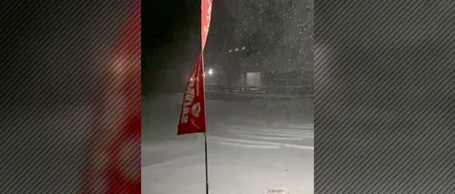 Zăpadă și vânt puternic în Făgăraș, la Cota 2.000 | VIDEO