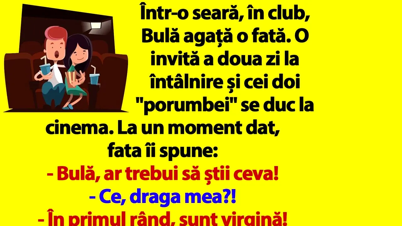 BANC | Bulă și noua lui iubită, la cinema: „În primul rând, sunt virgină!”