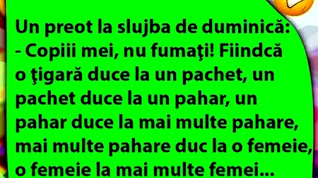 BANCUL ZILEI | Preotul și păcatul fumatului