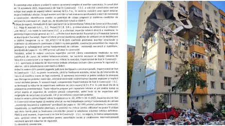 ISU și ISC se contrazic. Unii vor demolare, alții susțin ca se alterează probe și nu pot recomanda “niciun tip de intervenție până la finalizarea anchetei