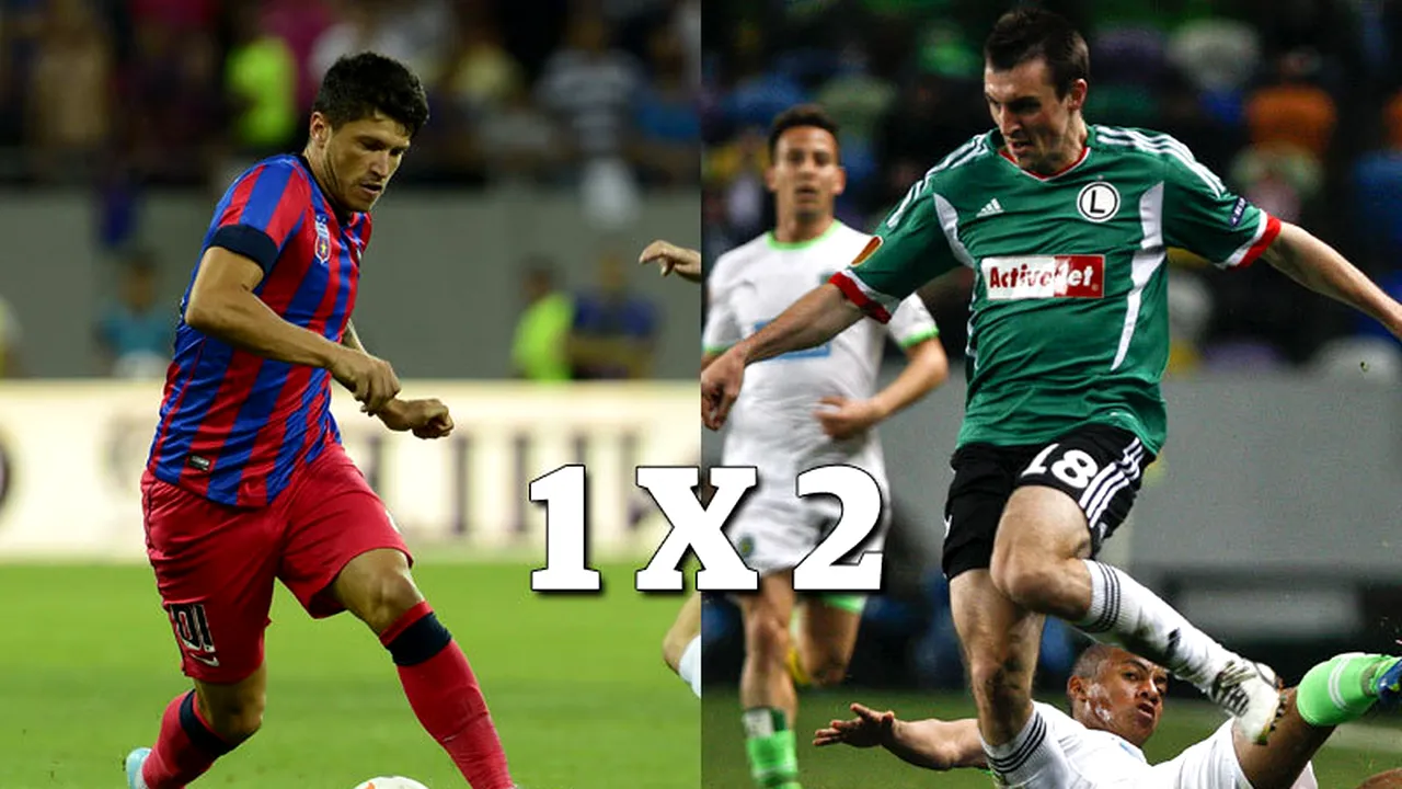 STEAUA - LEGIA LIVE pe Digisport. Steaua, mare favorită la calificarea în grupe. Ce cotă are să câștige trofeul