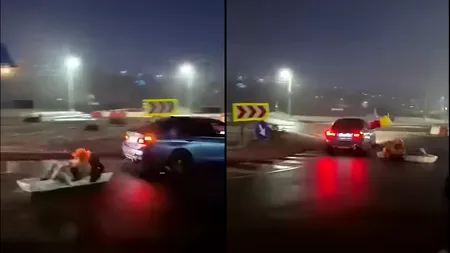 Cum a fost sancționat ȘOFERUL care a făcut drifturi în Iași cu un sicriu legat de mașină