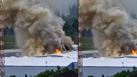 INCENDIU la o fabrică de îmbuteliere a apei minerale de la Borsec, în județul Harghita