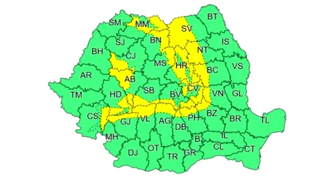 Cod galben de viscol şi vânt, până sâmbătă dimineața. Zonele vizate