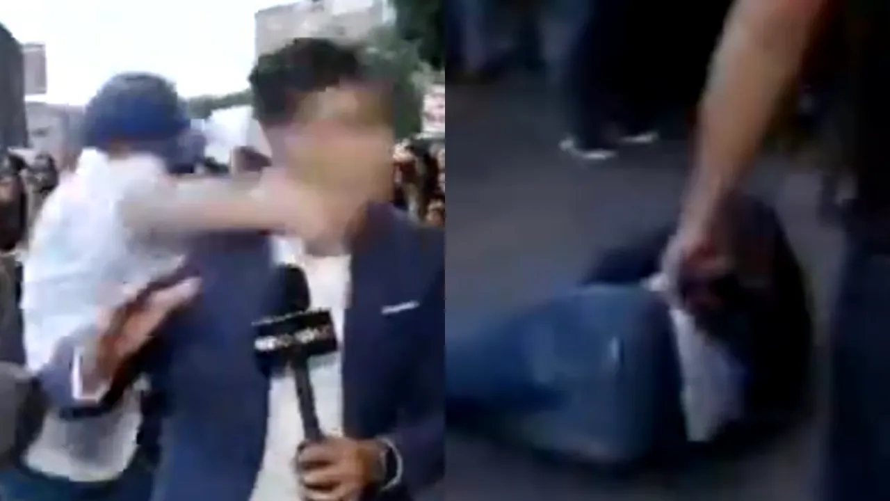 Moment terifiant pentru un jurnalist. Bărbatul a fost lovit cu pumnul în direct, în timpul unui protest: „Violența este inacceptabilă