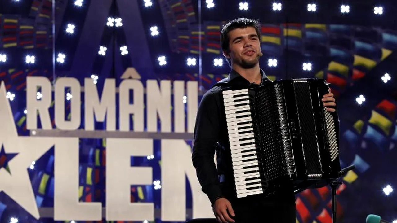 ROMÂNII AU TALENT, SEZONUL 3. Sala a amuțit când a început să cânte la acordeon. VIDEO