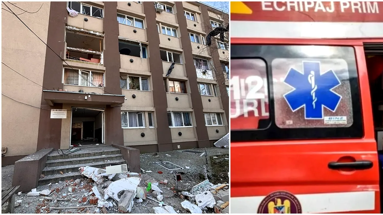 Ziua și explozia: un apartament a explodat într-un bloc din Buzău, din cauza acumulărilor de gaze. O persoană a fost rănită