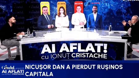 Eșecul lui Drulă, vot de blam împotriva președintelui? Cristoiu: Electoratul lor l-a sancționat pe Nicușor Dan/El e mai șmecher decât pare