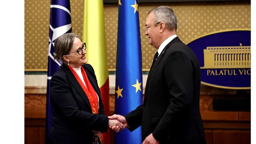 FOTO | Premierul Nicolae Ciucă a primit-o, în vizită de rămas bun, pe ambasadoarea Canadei în România, Annick Goulet. Ce au discutat cei doi oficiali
