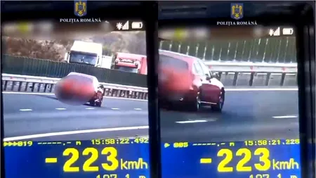 Cum a fost sancționat un șofer care a rulat cu 223 km/h pe Autostrada A1. Polițiștii trag un semnal de alarmă!