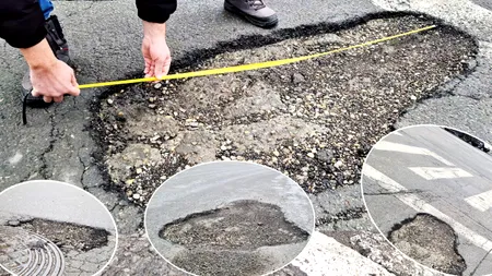 După iarnă, ca după război. Străzile din București par bombardate, iar șoferii fac slalom printre cratere. Unde se află cea mai mare groapă din Capitală