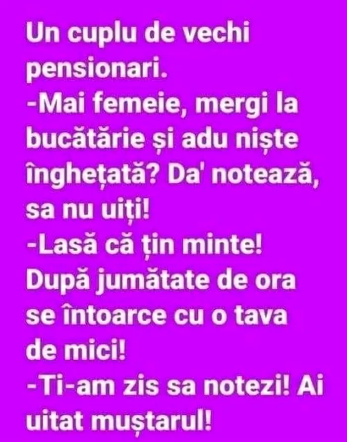 BANCUL ZILEI Un cuplu de vechi pensionari