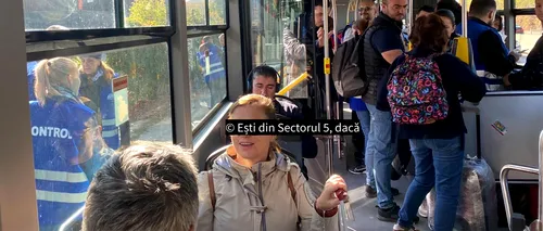 Imaginea virală a zilei în România! 9 CONTROLORI au intrat în același timp într-un autobuz din București