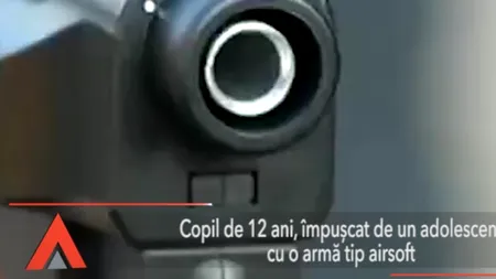 Copil de 12 ani, împușcat cu un pistol airsoft de către un adolescent