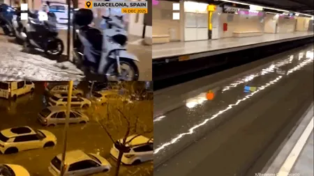 Catalonia este sub ape după trei zile de ploi torențiale. Linii de metrou și străzile Barcelonei au fost inundate