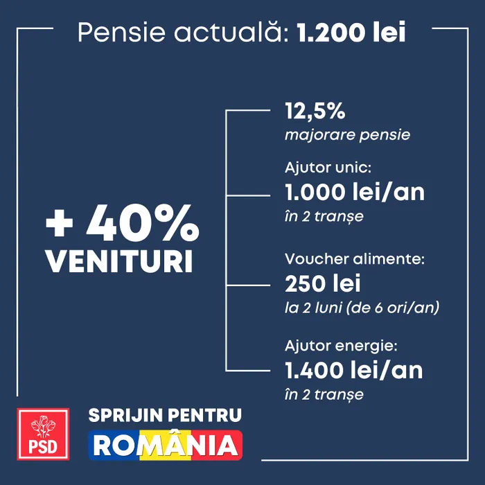 Cum vor fi majorate pensiile de la 1 ianuarie / Sursa foto: Facebook PSD