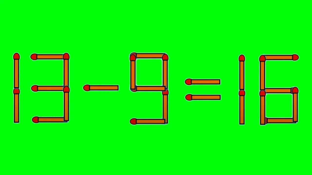 TEST de inteligență | Mutați un singur chibrit, pentru a transforma 13 - 9 = 16 într-o egalitate corectă