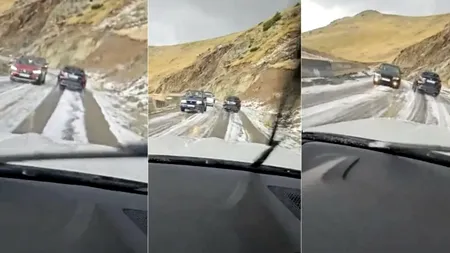 Grindină pe Transalpina. Românii s-au bucurat pe TikTok: „Ninge în august”