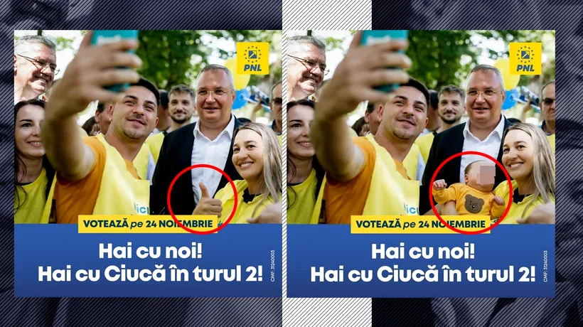 Candidatul PNL Nicolae Ciucă a folosit imagini cu copii pe afișele de campanie. „Cine tot face GREȘELI din astea monumentale?”