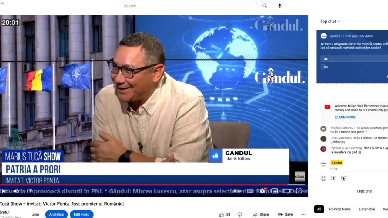 POLL Marius Tucă Show: „Ar trebui asigurate locuri de muncă pentru vulnerabili, în loc să crească numărul asistaților social?”