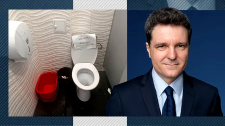 Situație penibilă în Primăria Capitalei, unde s-a defectat un closet: „Vas defect. Vă rugăm folosiți găleata”