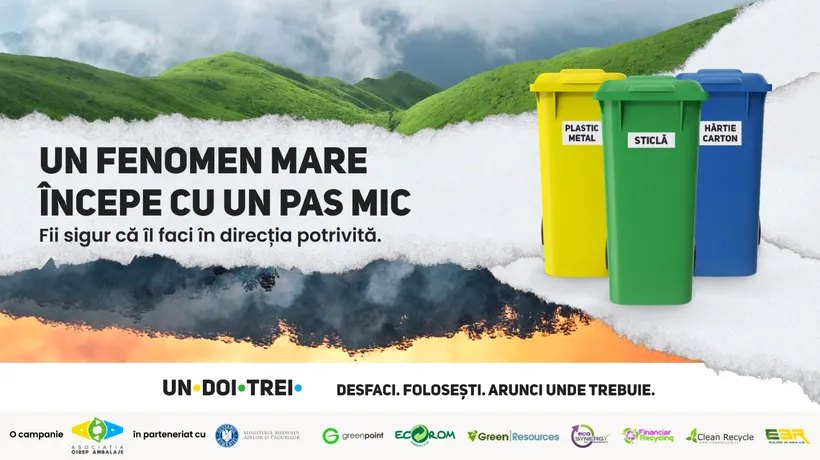 Peste 5 milioane de cetățeni au fost informați despre colectarea separată a deșeurilor de ambalaje prin intermediul campaniei „Un’ Doi Trei”