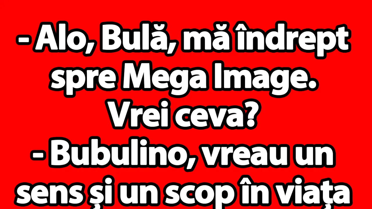 Banc | „Alo, Bulă, mă îndrept spre Mega Image. Vrei ceva?”