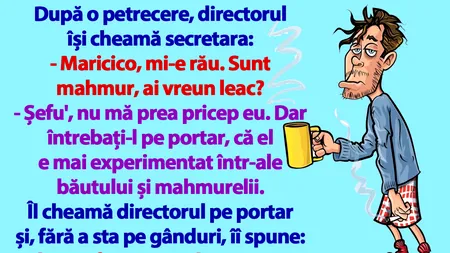 Bancul de duminică | După o petrecere, directorul își cheamă secretara