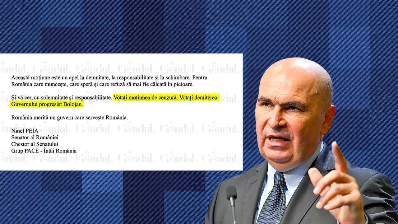 Gândul publică în exclusivitate moțiunea împotriva Guvernului Bolojan: „România nu este de vânzare - Fără progresiști la guvernare”