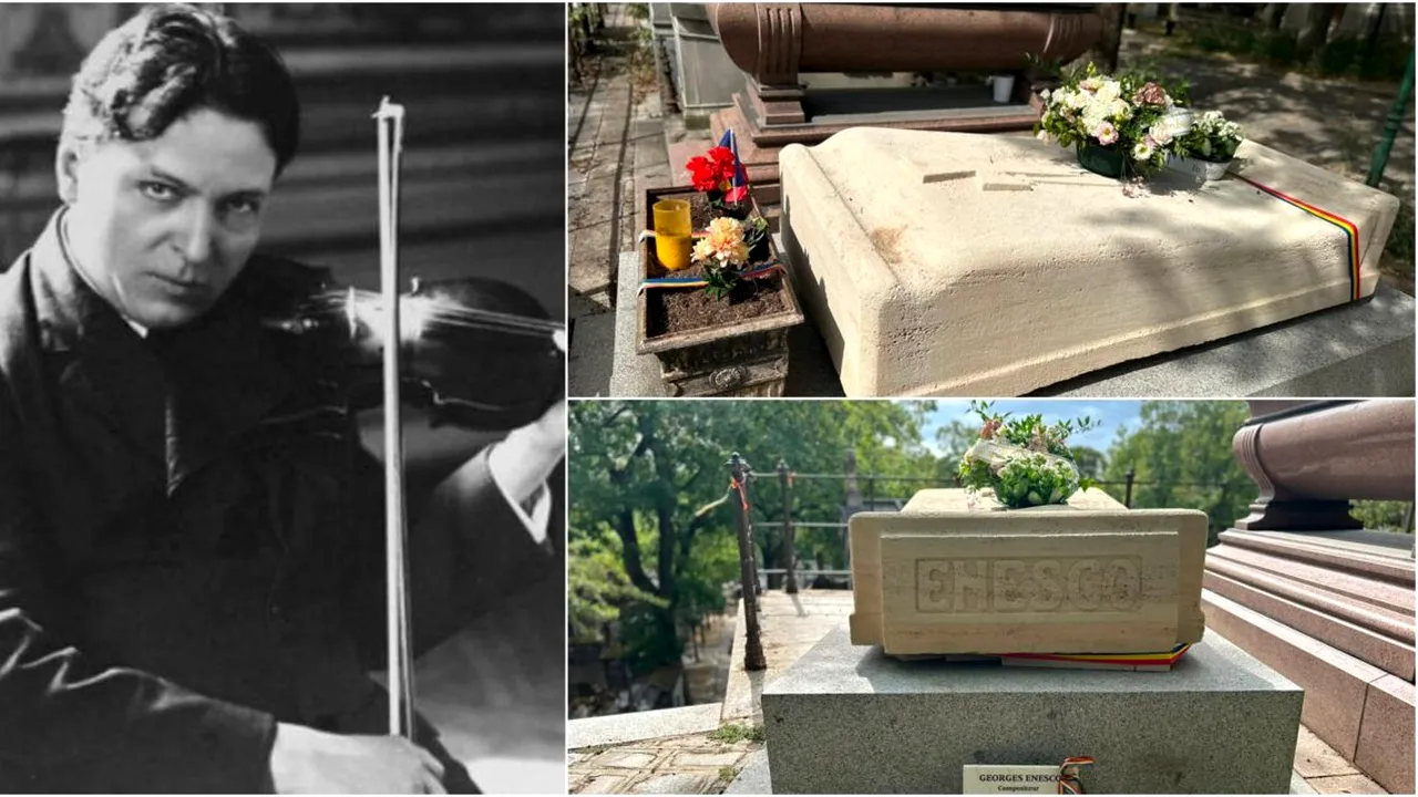 Imagini cu mormântul marelui compozitor George Enescu, din Cimitirul Père-Lachaise de la Paris. Geniul muzicii, omagiat la 145 de ani de la naștere