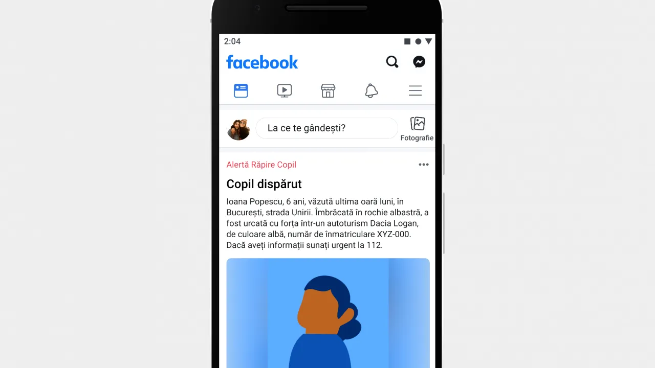 Facebook lansează un sistem de alertă pentru a ajuta la localizarea copiilor dispăruți din România