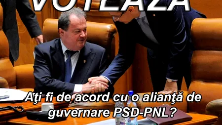 SONDAJ. Ați fi de acord cu o alianță de guvernare PSD-PNL?