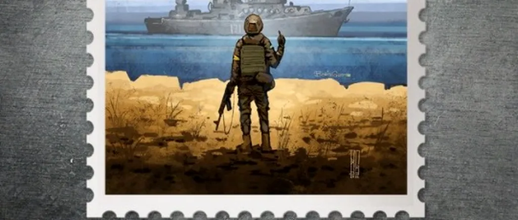 Ucrainenii stau la coadă la Kiev pentru a cumpăra timbre poștale cu crucișătorul scufundat și soldatul care i-a transmis „Navă de război rusească, du-te naibii”