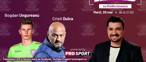 Cristi Dulca și Bogdan Ungureanu, invitați la EXCLUSIV RAPID marți, 28 mai, de la ora 21.00