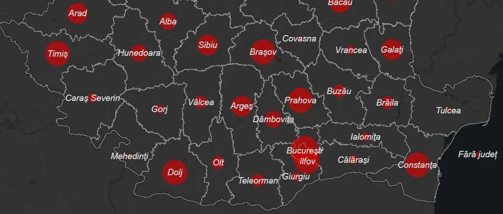 Topul infectărilor din județe, în ziua cu un record absolut de cazuri COVID-19 în România. București, Timiș și Cluj deschid clasamentul