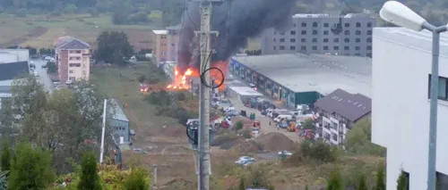Alertă în Cluj după ce un incendiu puternic a izbucnit la un depozit - VIDEO 