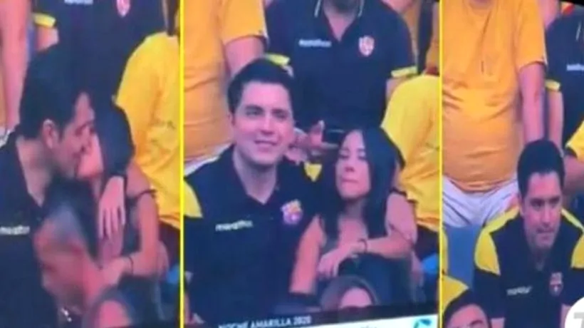 Prinși în fapt! Un bărbat a fost filmat pe stadion în timp ce își înșela iubita. Cum a reacționat când și-a dat seama ce a făcut - VIDEO