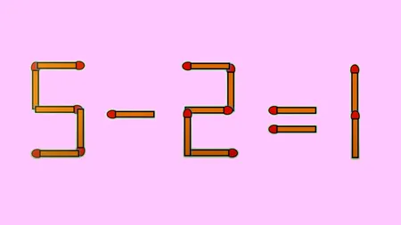 Test de inteligență | Mutați un singur chibrit, pentru a corecta 5 - 2 = 1