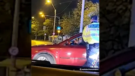 VIDEO | Un nou ”bombardier” pe străzile din București. Un șofer a fost filmat în timp ce încerca să fugă de poliție într-o intersecție din Capitală