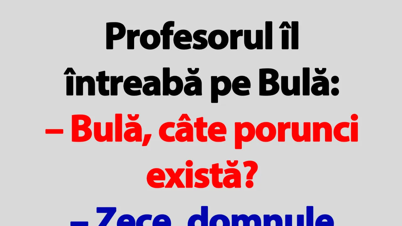 BANC | Profesorul îl întreabă pe Bulă: 