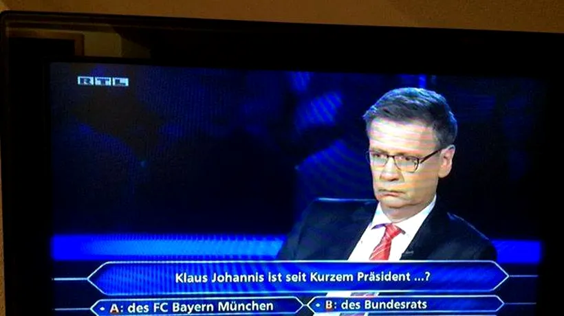 Întrebare de 16.000 de euro la „Vrei să fii milionar?: „Klaus Iohannis a devenit de curând președintele...?